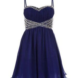 B. Smart Size 9 Royal Blue Embellished Spaghetti Strap Formal Dress